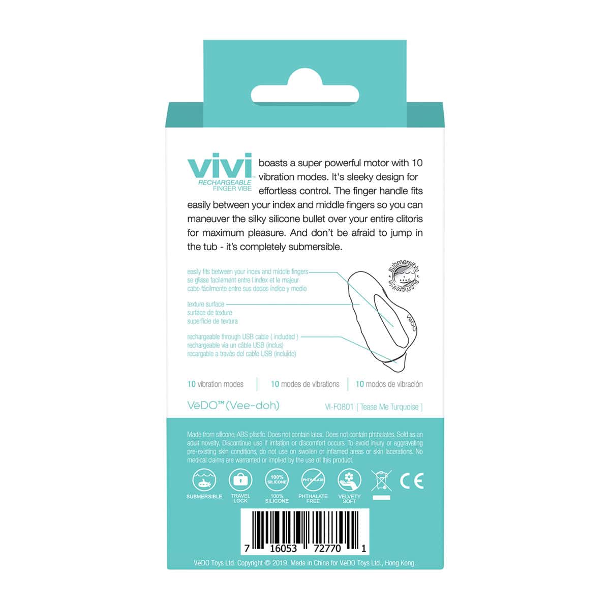 Buy a VeDO Vivi Finger Vibe  Turquoise vibrator.