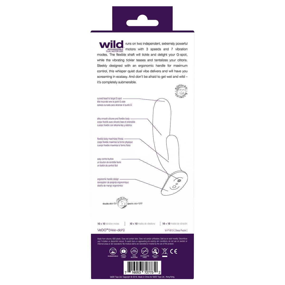 Buy a VeDO Wild Duo Vibe  Purple vibrator.