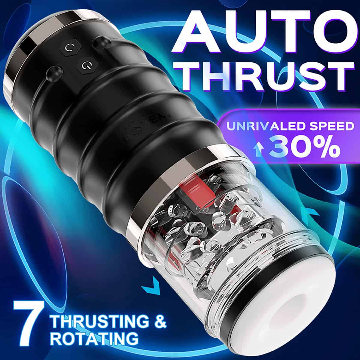 Buy a Warrior Auto Thrusting Stroker  Black vibrator.