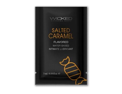 Buy and try wicked aqua salted caramel packettes 144ct water based lubricant by wicked sensual care for your next sexual encounter with her.