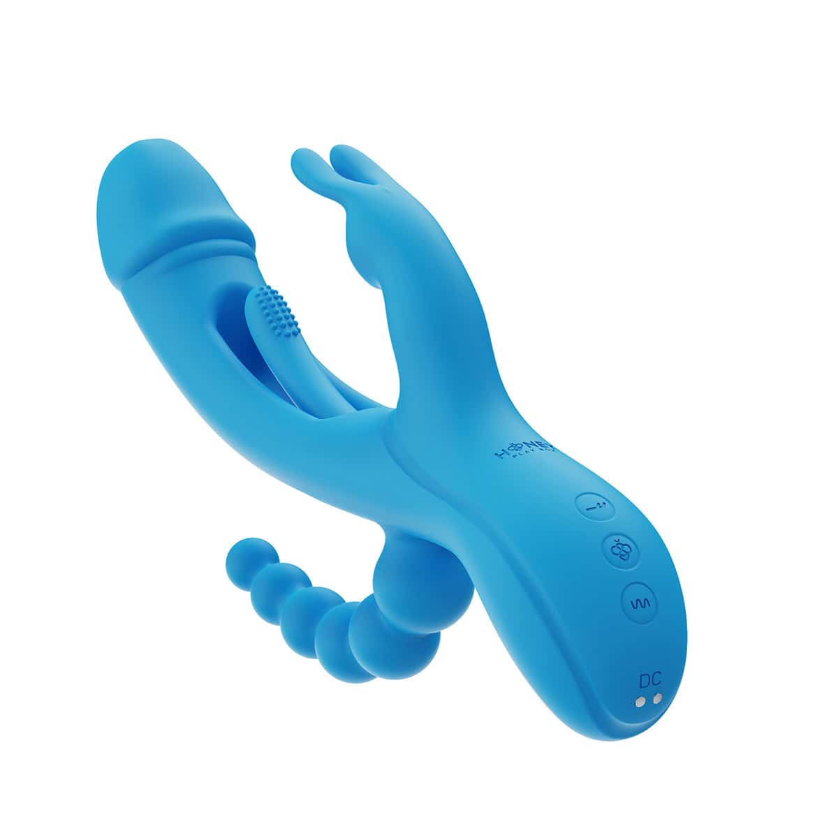 Buy a Honey Play Box Trilux Kinky Finger Rabbit Vibrator with Anal Beads Blue vibrator.