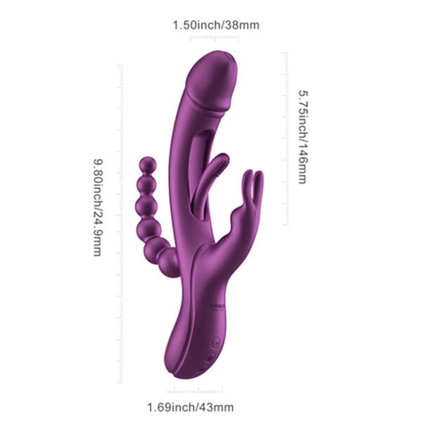 Buy a Honey Play Box Trilux Kinky Finger Rabbit Vibrator with Anal Beads Purple vibrator.