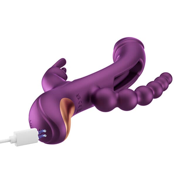 Buy a Honey Play Box Trilux Kinky Finger Rabbit Vibrator with Anal Beads Purple vibrator.