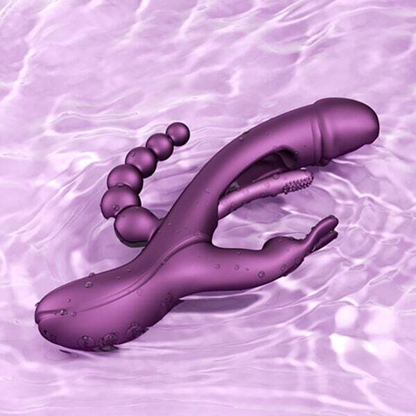 Buy a Honey Play Box Trilux Kinky Finger Rabbit Vibrator with Anal Beads Purple vibrator.