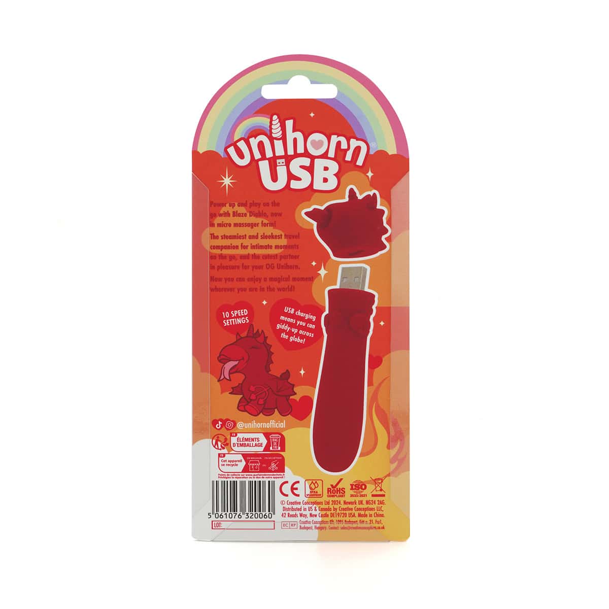 Buy a Unihorn USB Bullet Blaze Diablo Dark Red vibrator.