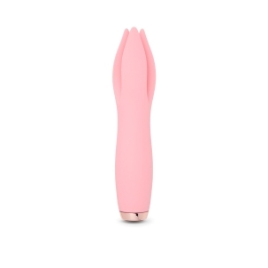 Pink Nu Sensuelle vibrator Tulip Millennial shown in hand for scale