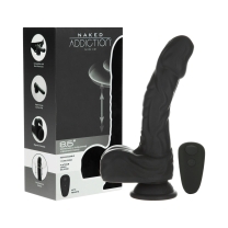 8.6 inch Dildo by BMS in Black shown for use by Her or Him