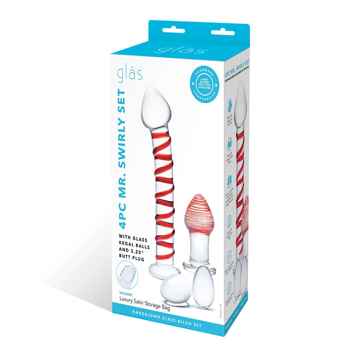 GLAS Mr  Swirly 4pc Set dildo made by Glas on sale at herVibrators.com