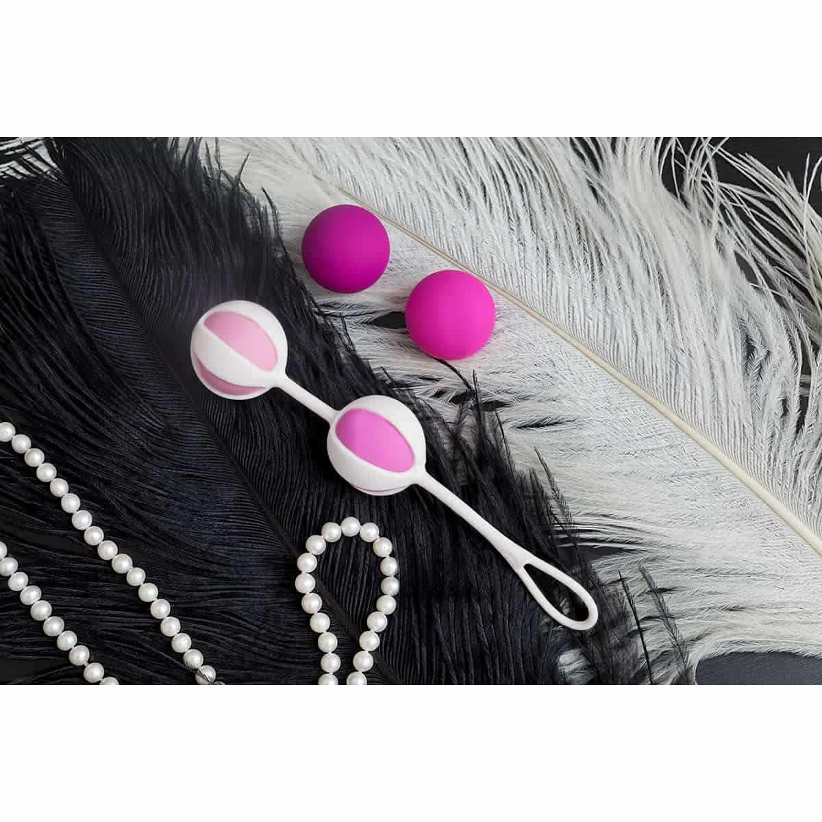 Buy Gvibe Geisha Balls 2 Pink kegel exercise device for pelvic floor muscle strengthening.