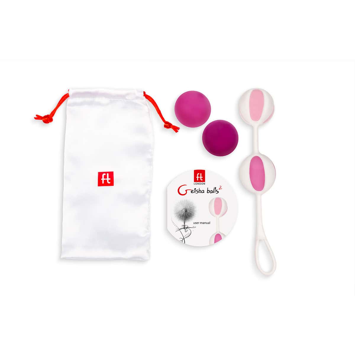 Buy Gvibe Geisha Balls 2 Pink kegel exercise device for pelvic floor muscle strengthening.