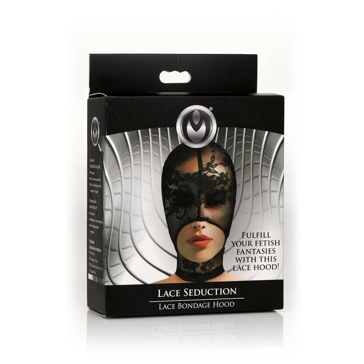 Try wearing this Lace Seduction Bondage Hood sexy mask made by XR Brands at herVibrators.com now.