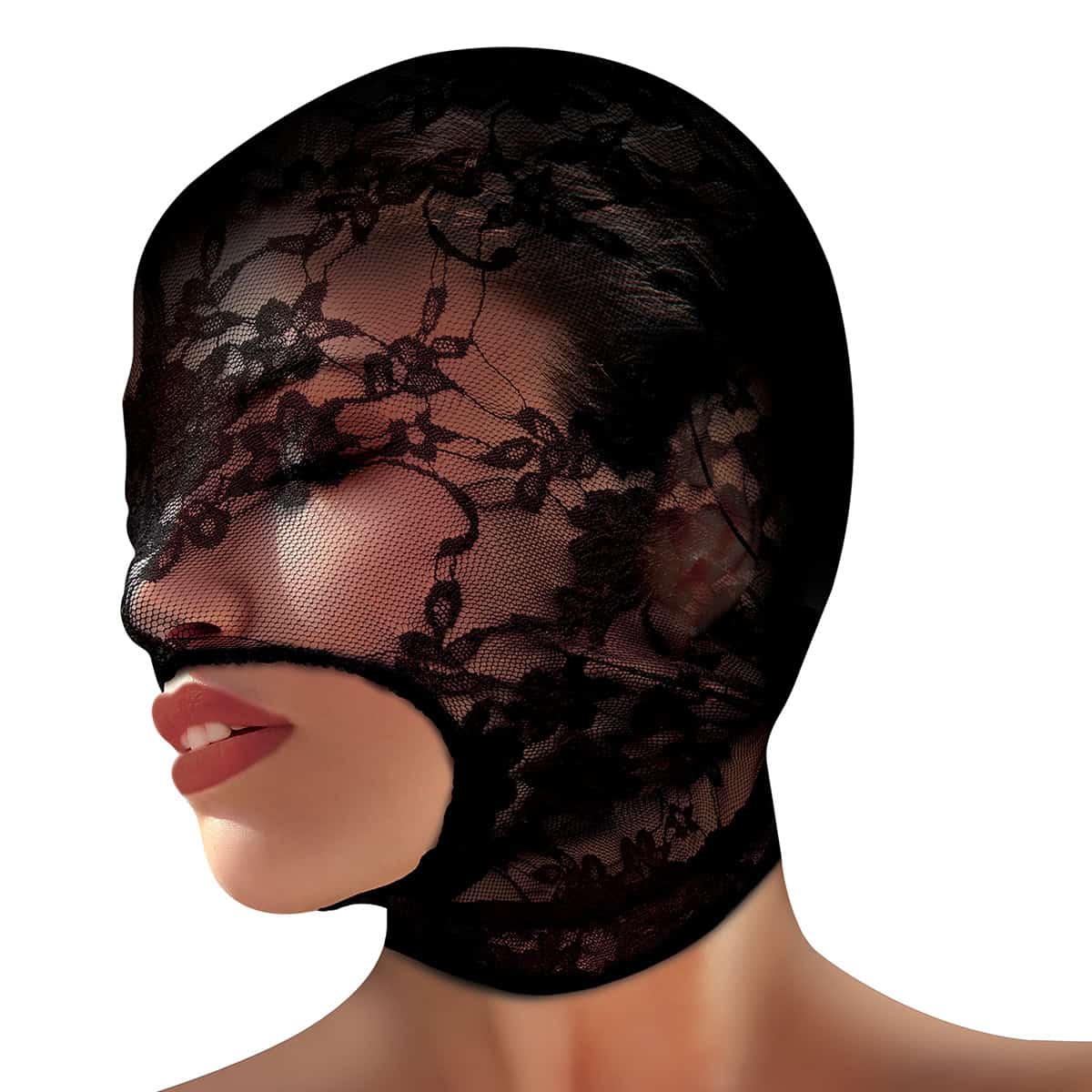 Try wearing this Lace Seduction Bondage Hood sexy mask made by XR Brands at herVibrators.com now.