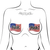 Wearing Pastease Fuck Yeah Flags nipples covers by Pastease can be fun and sexy!