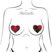 Wearing Pastease Sequin Hearts Red Black nipples covers by Pastease can be fun and sexy!