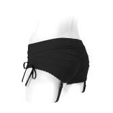 Best SpareParts Sasha Harness Black/Black Nylon - XL dildo panties made by SpareParts HardWear on sale at herVibrators.com