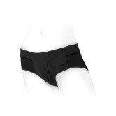 Best SpareParts Tomboi Harness Black/Black Nylon - Small dildo panties made by SpareParts HardWear on sale at herVibrators.com
