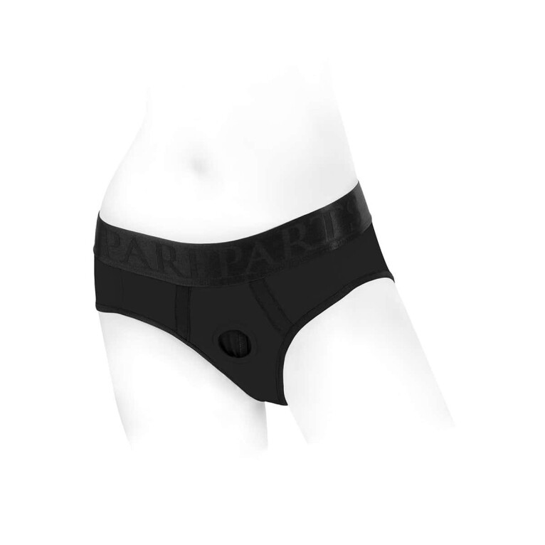 Best SpareParts Tomboi Harness Black/Black Nylon - Small dildo panties made by SpareParts HardWear on sale at herVibrators.com