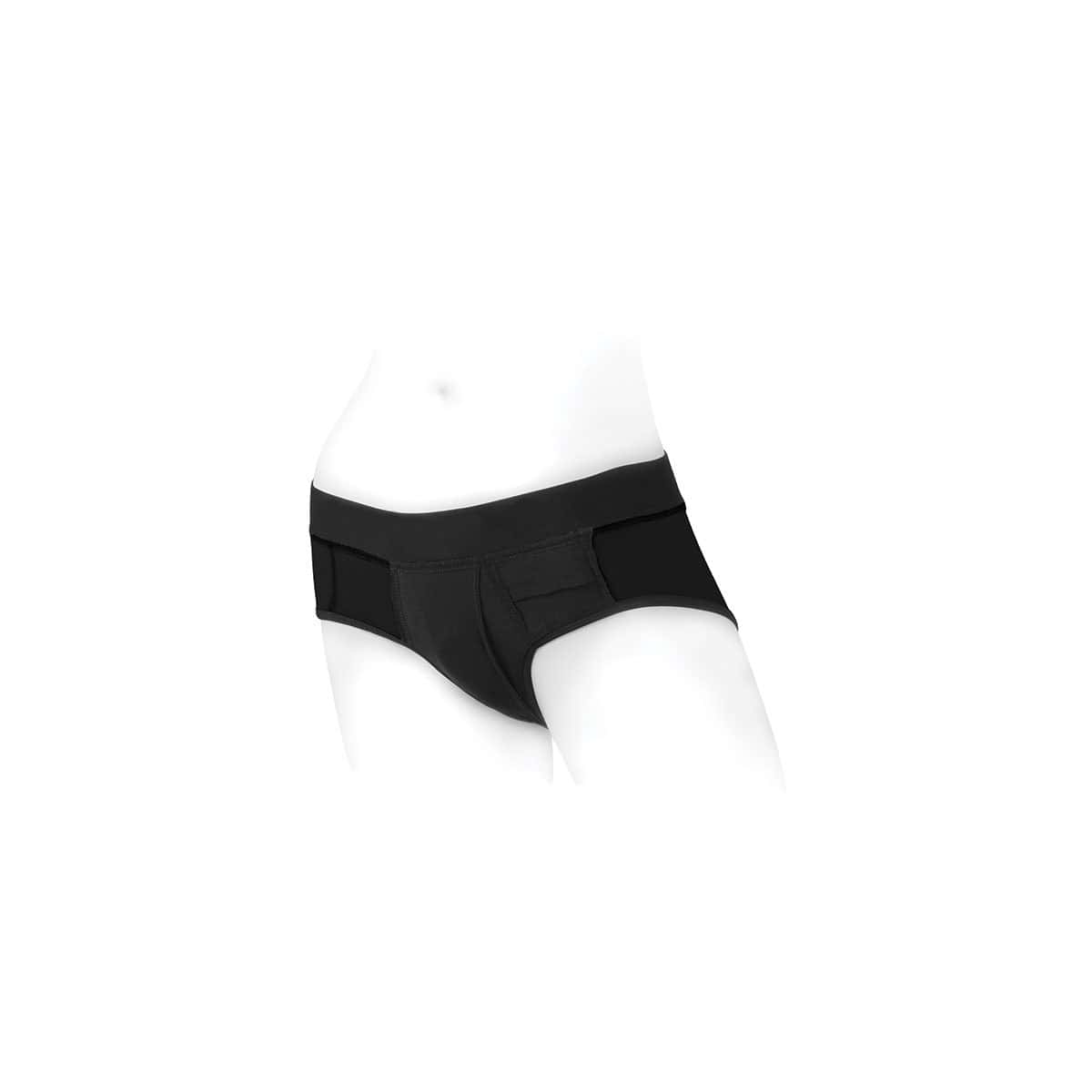 Best SpareParts Tomboi Harness Black/Black Nylon - XXS dildo panties made by SpareParts HardWear on sale at herVibrators.com