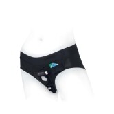 Best SpareParts Tomboi Rayon Brief Harness Black Size L dildo panties made by SpareParts HardWear on sale at herVibrators.com