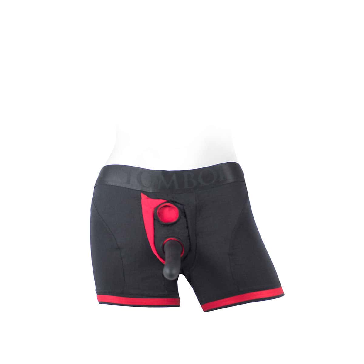 Best SpareParts Tomboii Black/Red Nylon - Large dildo panties made by SpareParts HardWear on sale at herVibrators.com