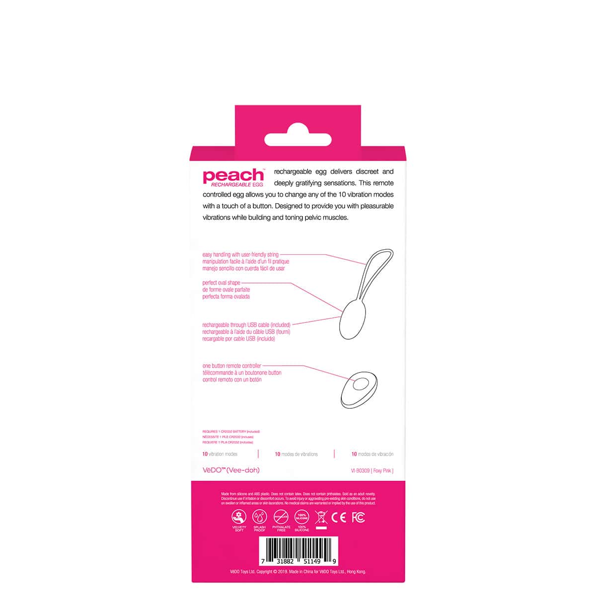 Buy VeDO Peach Egg Pink kegel exercise device for pelvic floor muscle strengthening.