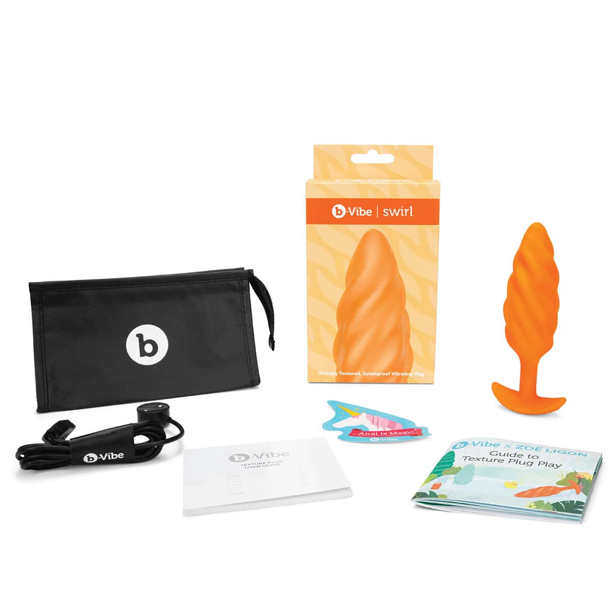 Buy a B-Vibe Texture Plug Swirl Orange Medium vibrator.