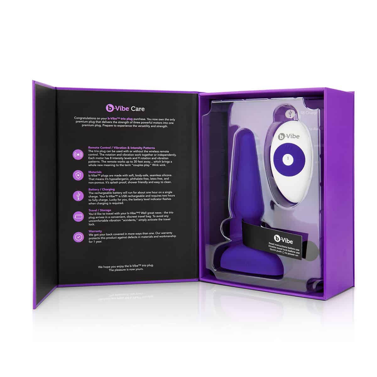 Buy a B-Vibe Trio Plug  Purple vibrator.