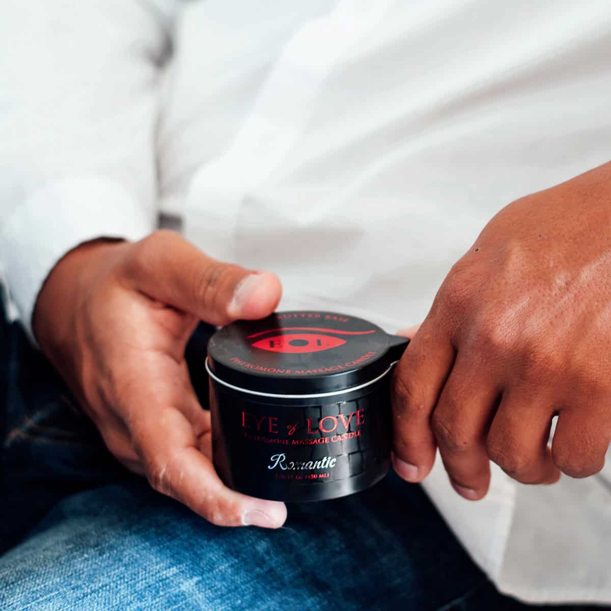 Buy Eye of Love Pheromone Massage Candle 150ml  Romantic  M to F  for her or him.