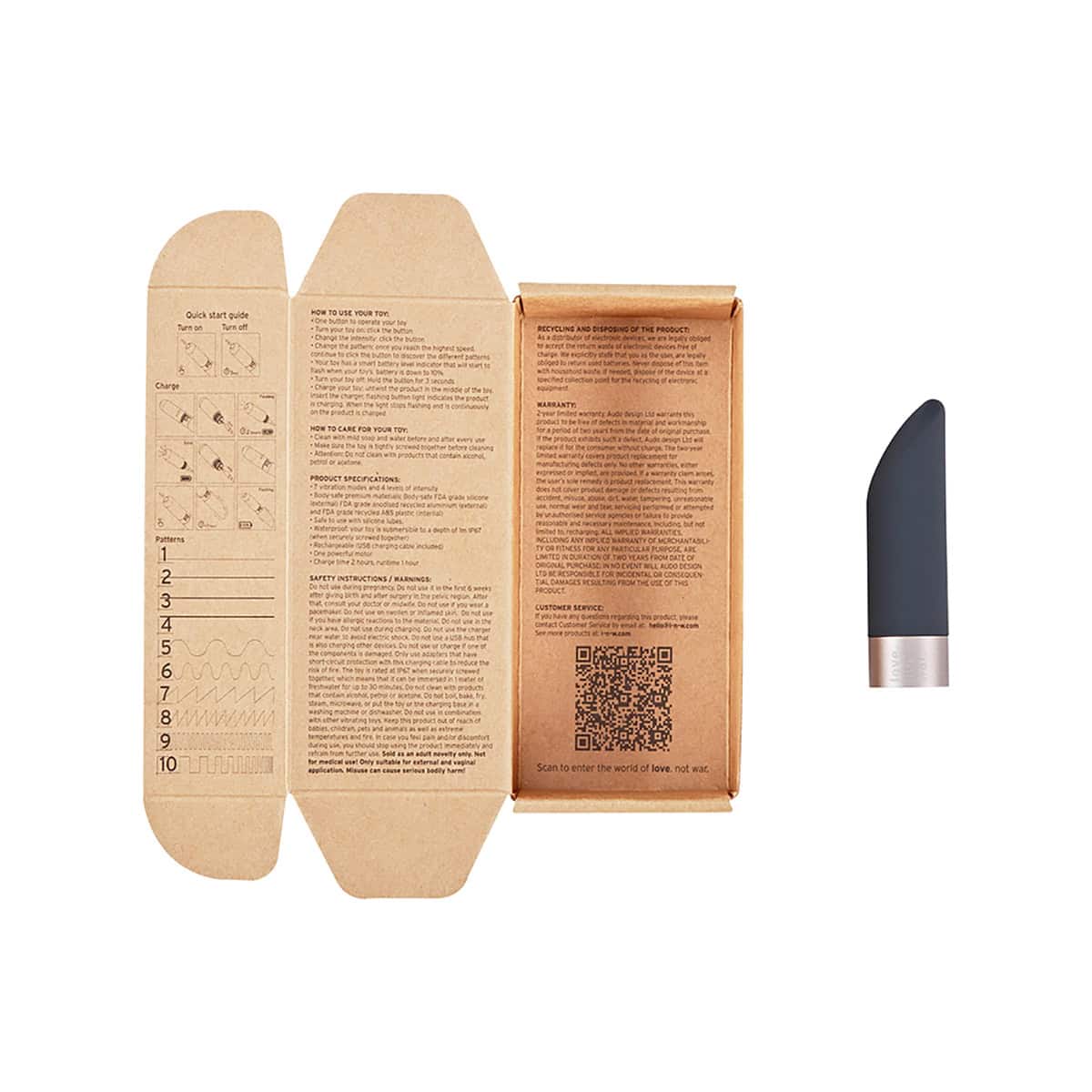 Buy a Love Not War Amore Head  Grey vibrator.
