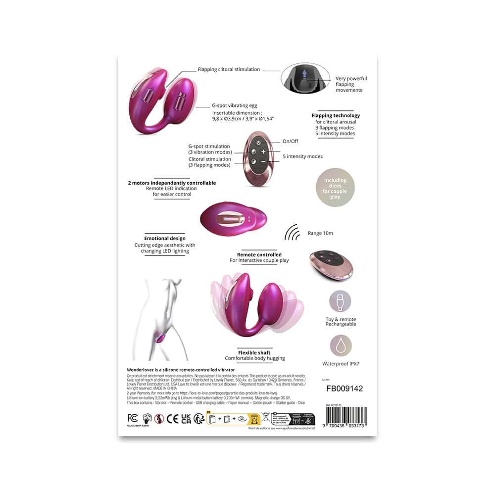 Buy a Love to Love Wonderlover w/Remote Iridescent Berry vibrator.