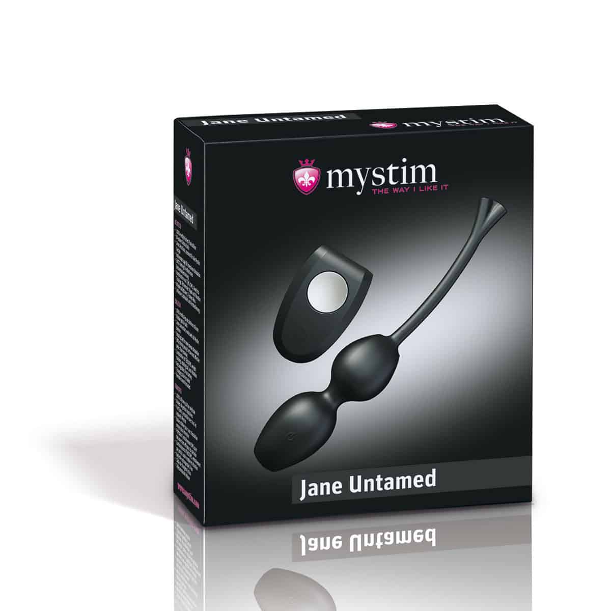 Buy Mystim Jane Untamed Vibrating Geisha Balls kegel exercise device for pelvic floor muscle strengthening.
