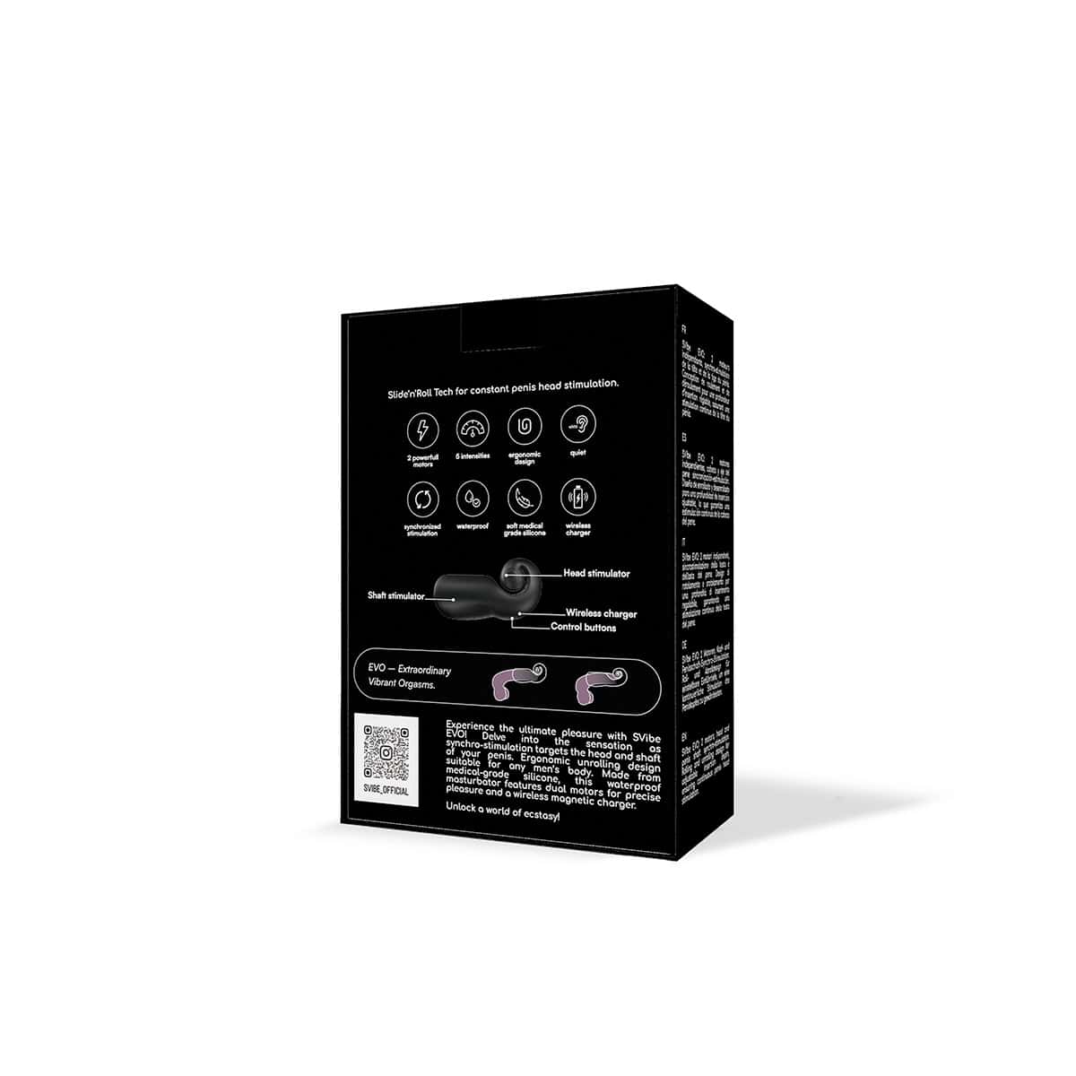 Buy a Snail Vibe Evo Rechargeable Masturbator Black vibrator.