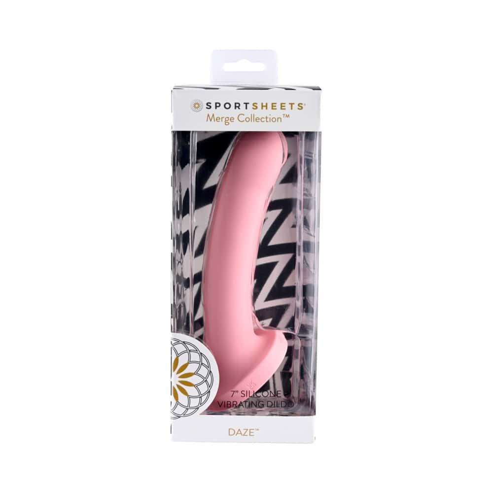 Buy a Sportsheets Merge Collection Daze Rechargeable 7 in. Silicone Vibrating Dildo Pink vibrator.