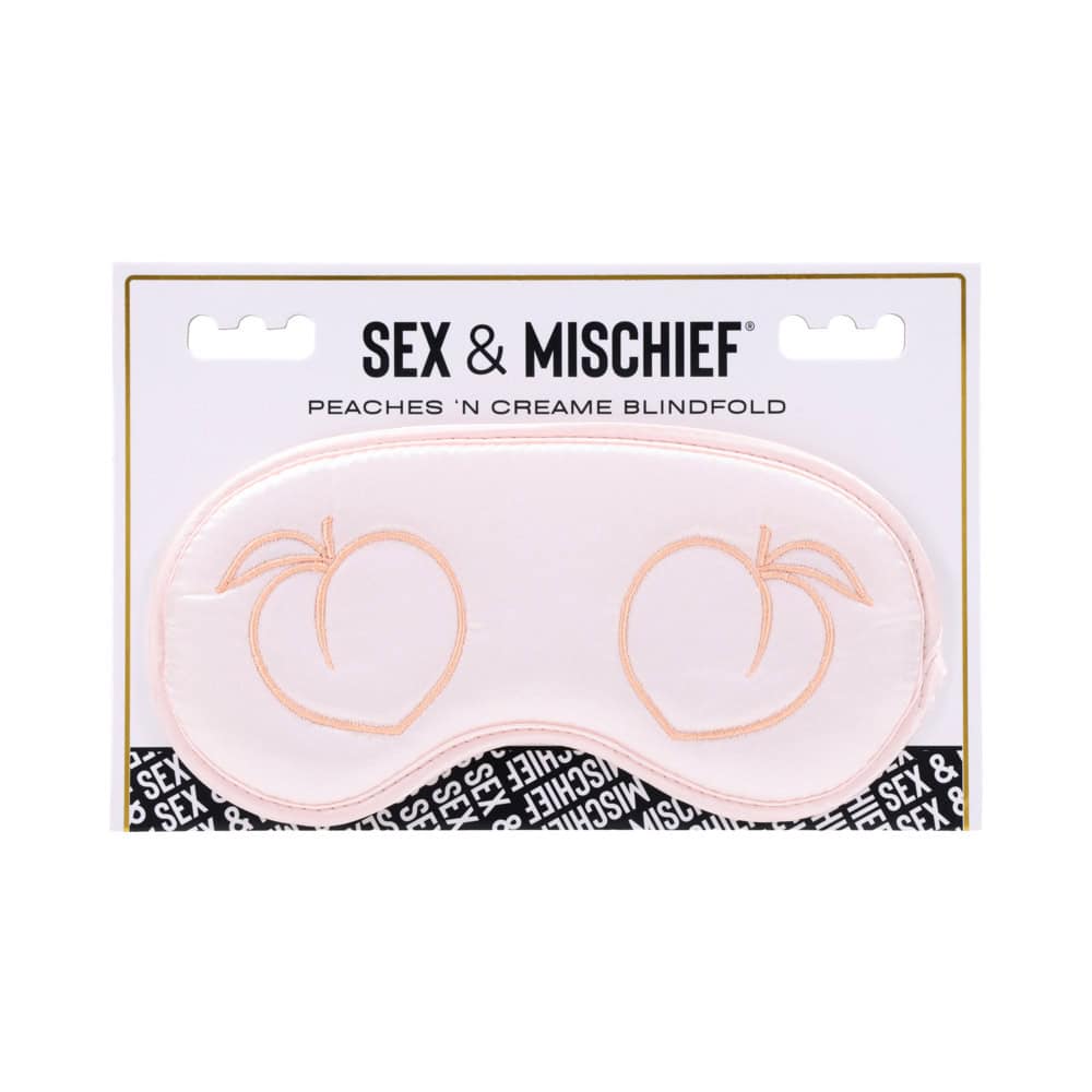 Buy  Sportsheets Sex   and  Mischief Peaches n CreaMe Blindfold book for her.