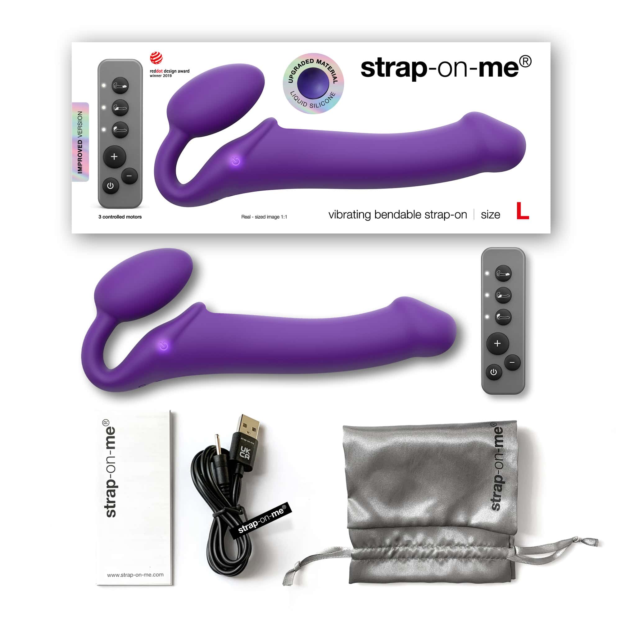 Buy a StrapOnMe Vibe Large  Purple vibrator.
