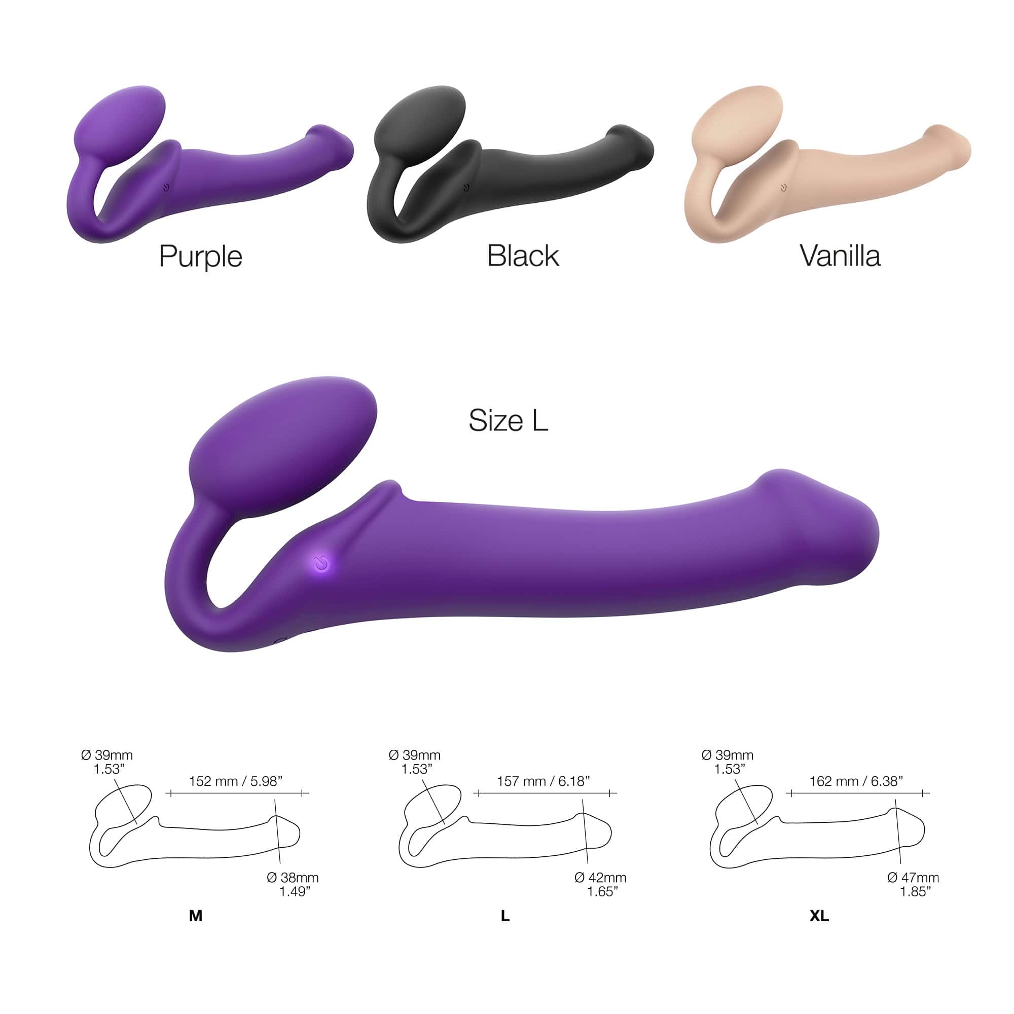 Buy a StrapOnMe Vibe Large  Purple vibrator.