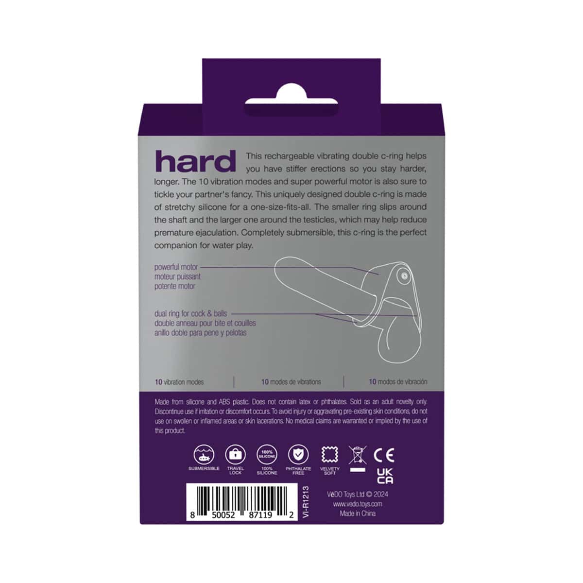 Buy a VeDO Hard Rechargeable C-Ring Purple vibrator.