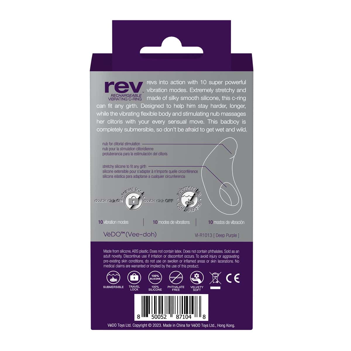 Buy a VeDO Rev Vibrating C-Ring  Purple vibrator.