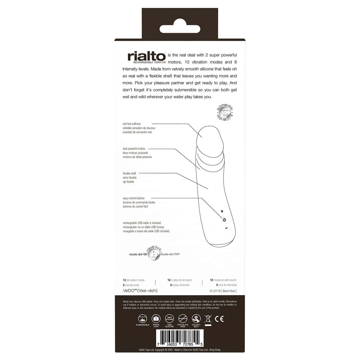Buy a VeDO Rialto Vibrator  Black Pearl vibrator.