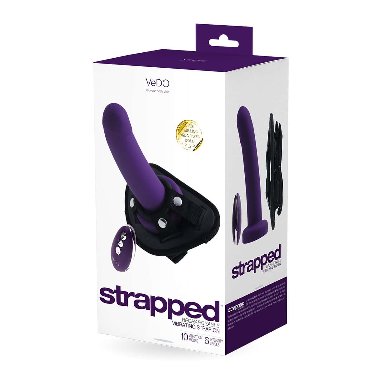 Buy a VeDO Strapped Vibrating StrapOn  Purple vibrator.