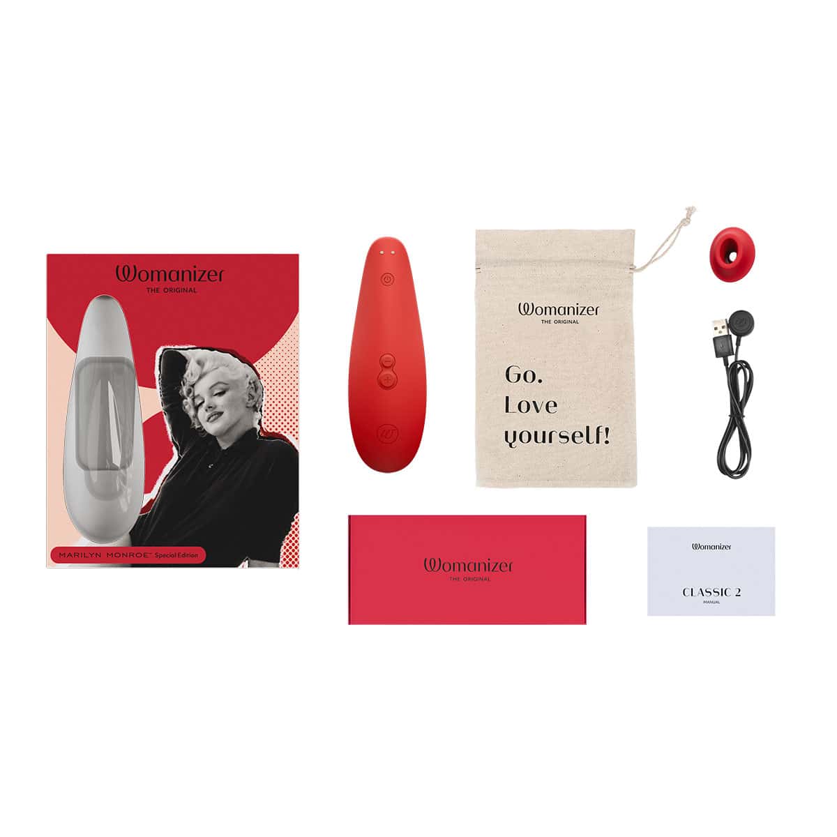 Buy a Womanizer Classic 2 Marilyn Monroe Special Edition  Vivid Red vibrator.