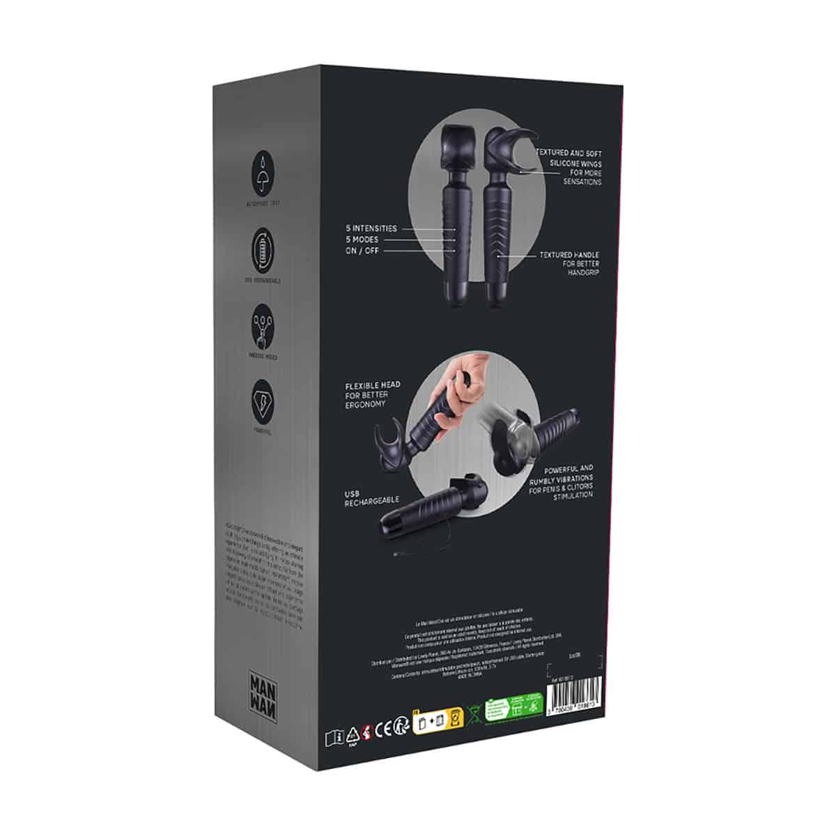 Wand with Crescendo Black Plum vibrator.