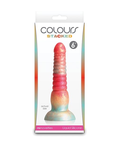 Shop colours stacked 6" dildo - red/gold online
