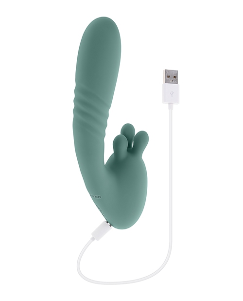 Shop Evolved Thrust into Ecstasy Thrusting Rabbit Vibrator - Mint