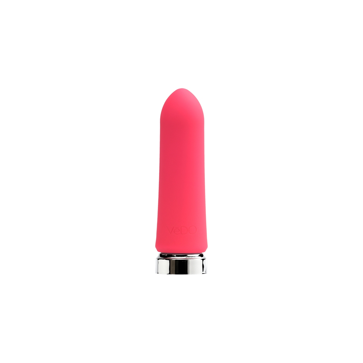 Pink VeDO vibrator Bam shown in hand for scale