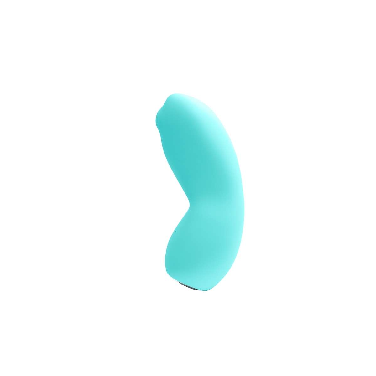 Turquoise VeDO vibrator Izzy Clitoral shown in hand for scale