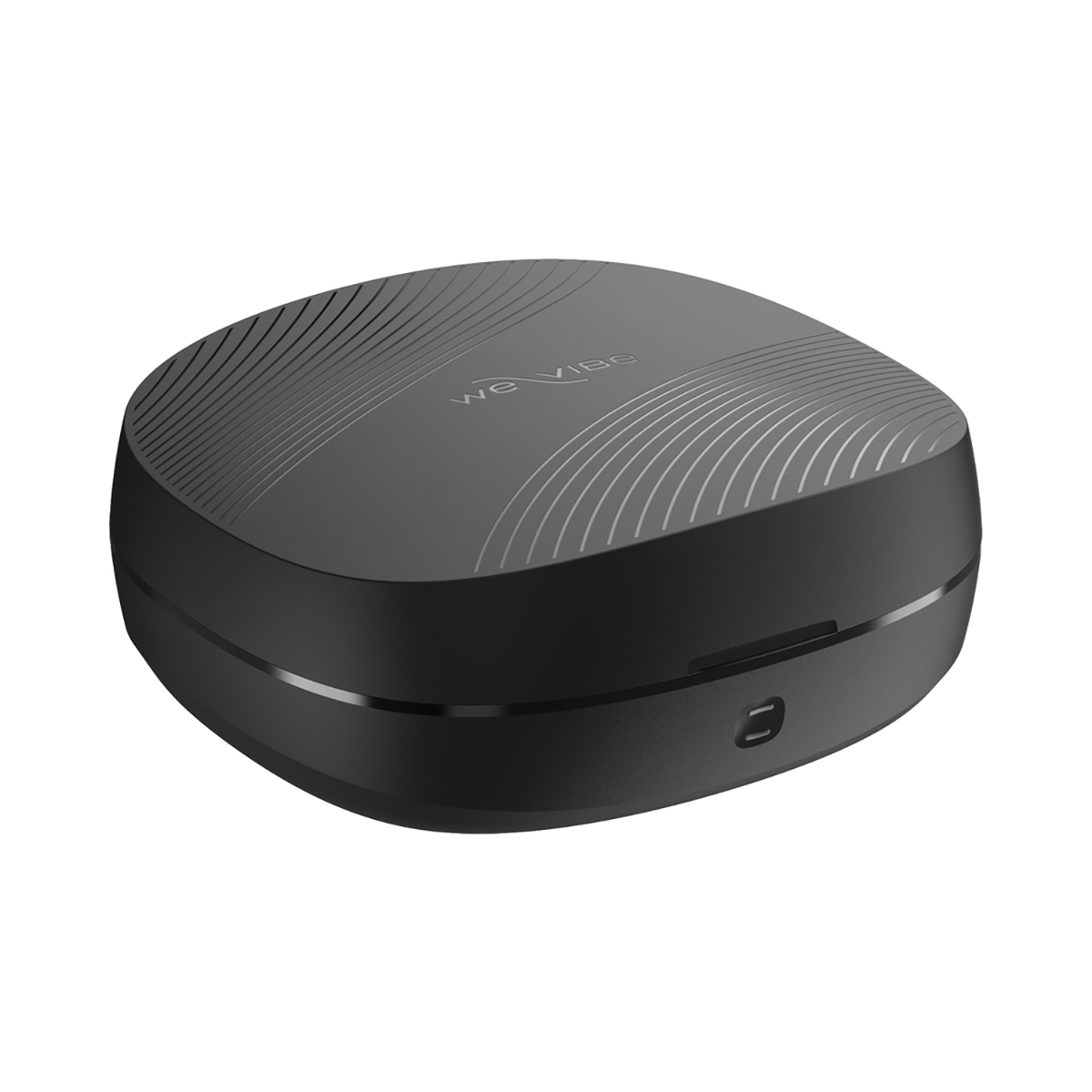 Angled view of the Black We-Vibe vibrator designed for intimate use