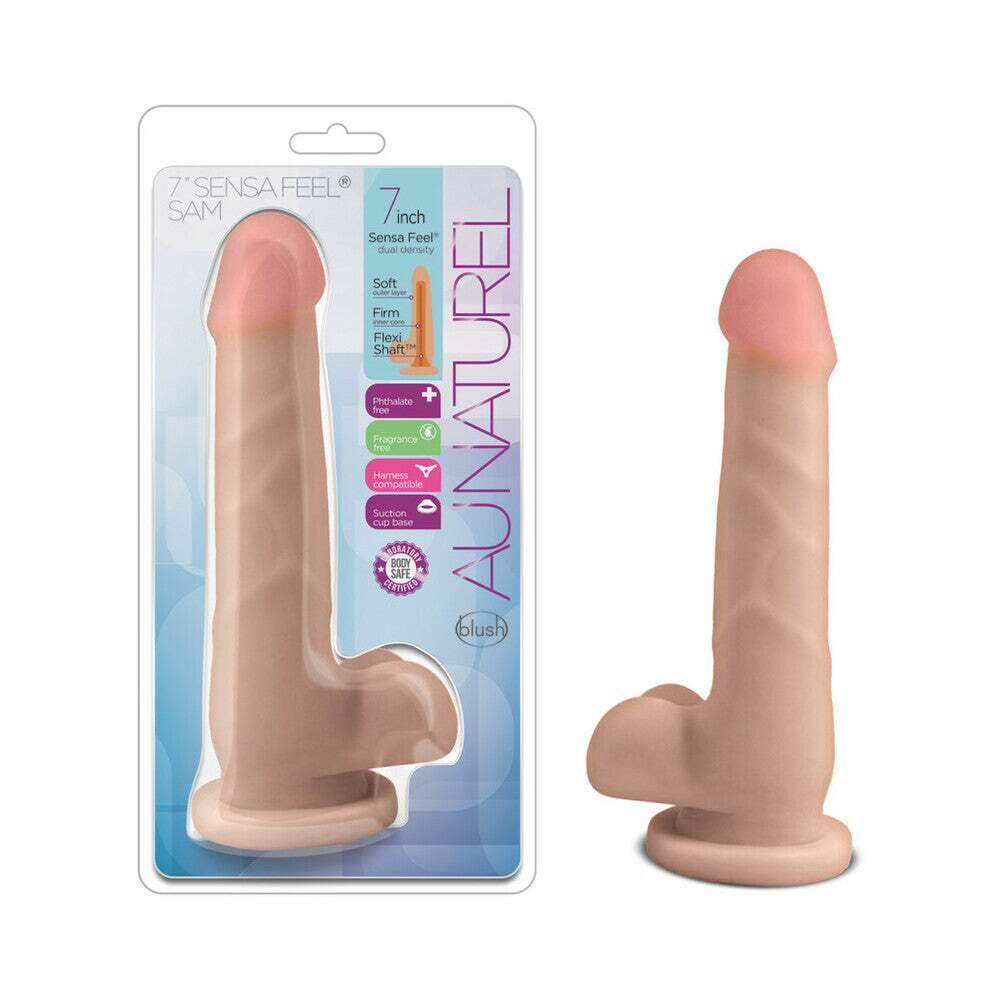 7 inch Dildo by Blush in Vanilla Ivory Beige shown for use by Her or Him