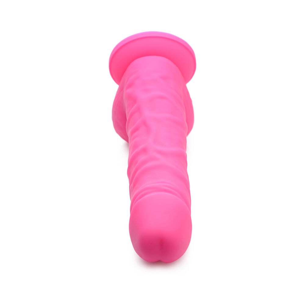 7 inch Dildo by Curve Novelties in Red shown for pegging Her or Him