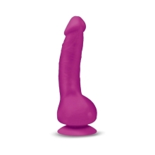 7 inch Dildo by GVibe in Hot Pink Magenta Fuchsia shown for use by Her or Him